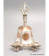 Cloche tibétaine plaqué argent signes auspicieux 12 cm Cloches et dorjé tibétains CDB2.1