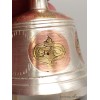 Cloche tibétaine plaqué argent signes auspicieux 12 cm Cloches et dorjé tibétains CDB2.1