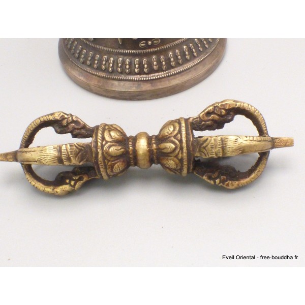 Cloche tibétaine Haute Qualité en Bronze 16 cm Objets rituels bouddhistes CTHQ1