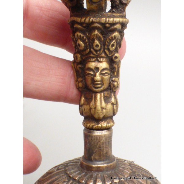 Cloche tibétaine Haute Qualité en Bronze 16 cm Objets rituels bouddhistes CTHQ1