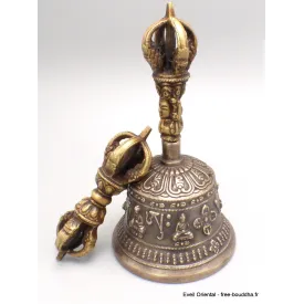 Cloche tibétaine Haute Qualité en Bronze 16 cm - Objets rituels bouddhistes