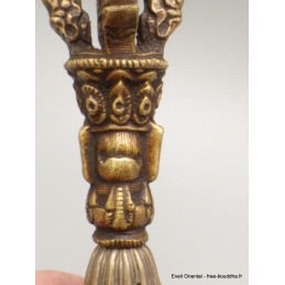 Cloche tibétaine Haute Qualité en Bronze mat 16 cm Objets rituels bouddhistes CTHQ2