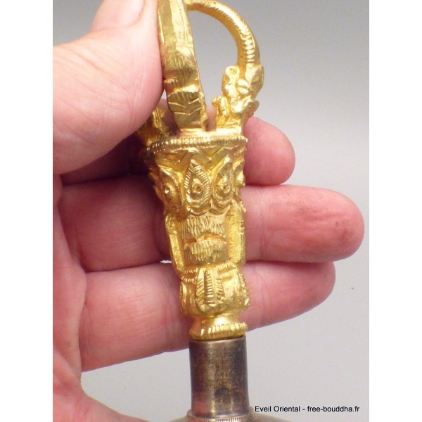 Cloche tibétaine bouddhiste Haute Qualité bronze 18 cm Cloches et dorjé tibétains CTHQ3