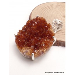 Pendentif Citrine druze miel foncé forme libre Pendentifs pierres naturelles LAM9.3