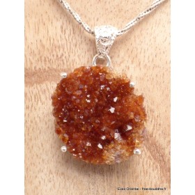 Pendentif Citrine druze miel foncé forme libre Pendentifs pierres naturelles LAM9.3