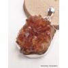 Bijou pendentif Citrine druze miel foncé serti clos Bijoux en Citrine LAM9.4