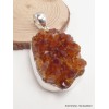 Bijou pendentif Citrine druze miel foncé serti clos Bijoux en Citrine LAM9.4