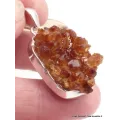 Bijou pendentif Citrine druze miel foncé serti clos - Bijoux en Citrine