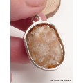 Bijou pendentif Citrine druze miel foncé serti clos Bijoux en Citrine LAM9.4