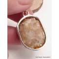Bijou pendentif Citrine druze miel foncé serti clos - Bijoux en Citrine