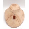 Bijou pendentif Citrine druze miel foncé serti clos Bijoux en Citrine LAM9.4