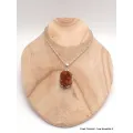 Bijou pendentif Citrine druze miel foncé serti clos - Bijoux en Citrine