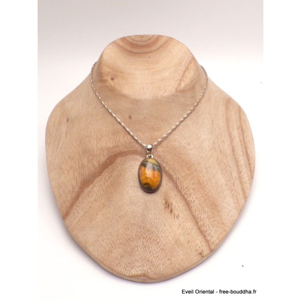 Pendentif bijou Jaspe Bourdon indonésien oval Bijoux en Jaspe Bourdon LAM16.4