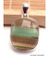 Pendentif Fluorite arc-en-ciel rayée vert jaune Bijoux en Fluorite LAM17.3