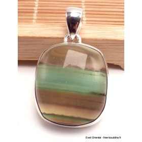 Pendentif Fluorite arc-en-ciel rayée vert jaune Bijoux en Fluorite LAM17.3