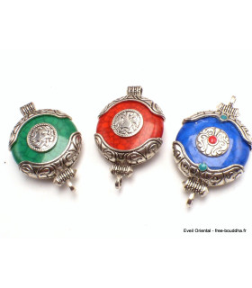 Pendentif tibétain pierre fantaisie Pendentifs tibétains bouddhistes BHP56