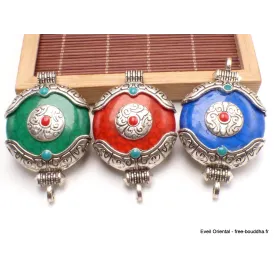 Pendentif tibétain pierre fantaisie - Pendentifs tibétains bouddhistes