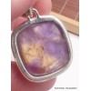 Gros Pendentif Amétrine naturelle carré Bijoux en Amétrine AW45.3