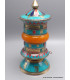 Moulin à prières bouddhiste Turquoise et ambre 21 cm Moulins à Prières tibétains PGAM18