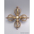 Double dorje varja bouddhiste 5 branches 10 cm Cloches et dorjé tibétains DV2