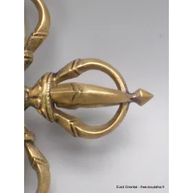 Double dorje tibetain varja bouddhiste 5 branches 10 cm - Dordjé, double dorjé (sans cloche)
