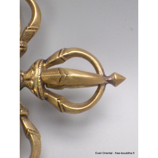 Double dorje varja bouddhiste 5 branches 10 cm Cloches et dorjé tibétains DV2