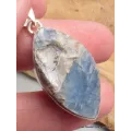 Bijou Pendentif Cyanite bleue paraiba brute marquise - Bijoux en Cyanite Bleue