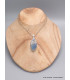 Bijou Pendentif Cyanite bleue paraiba brute marquise Pendentifs pierres naturelles LAM21.2