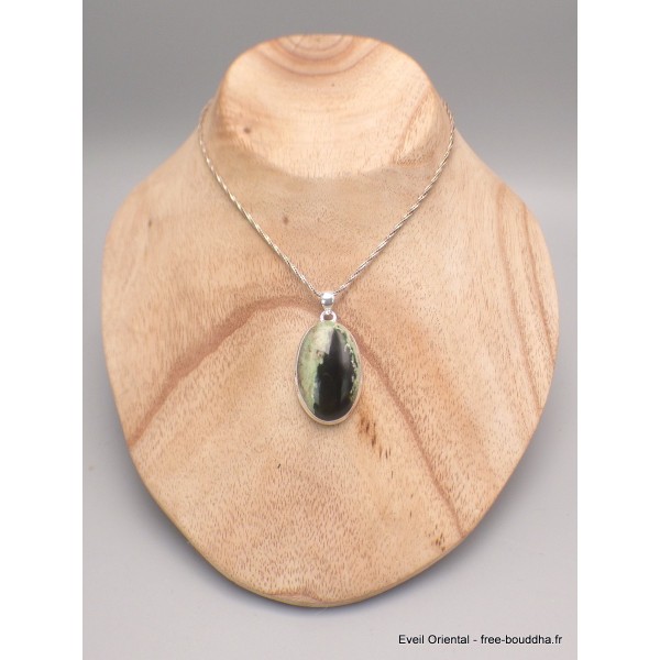 Pendentif Calcédoine Chrome oval Pendentifs pierres naturelles YM63