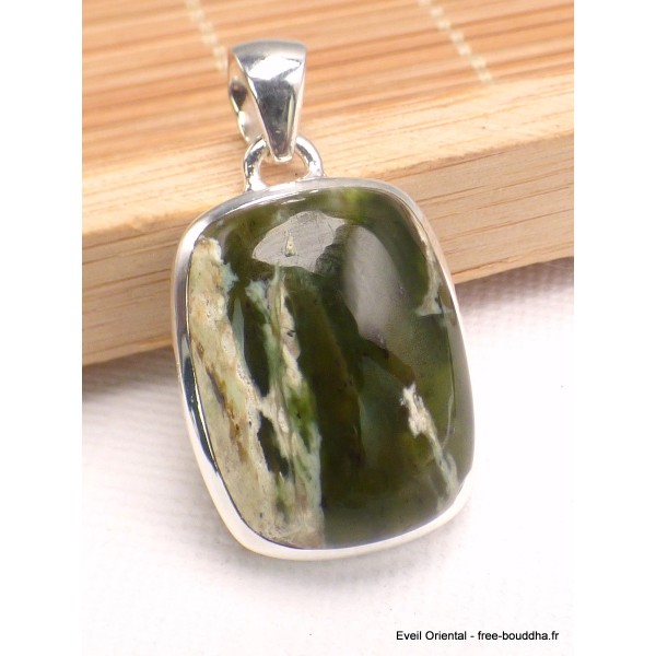 Pendentif Calcédoine Chrome rectangulaire Pendentifs pierres naturelles YM63.1