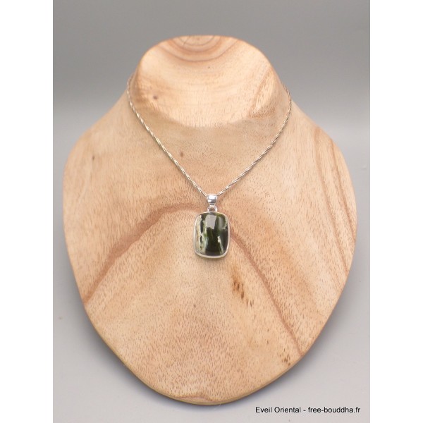 Pendentif Calcédoine Chrome rectangulaire Pendentifs pierres naturelles YM63.1