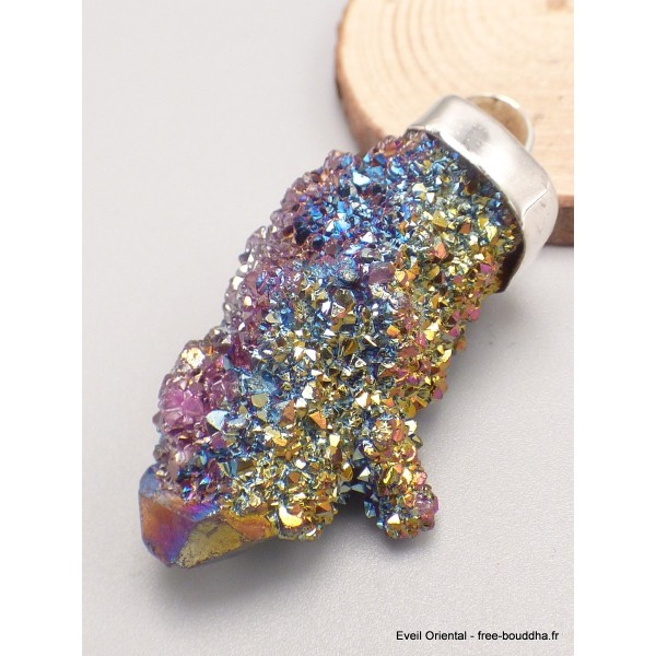 Pendentif argent Cristal aura Pendentifs pierres naturelles LAM29.1