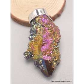 Pendentif argent Cristal aura Bijoux en Quartz Spirit LAM29.1