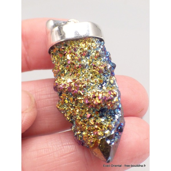 Pendentif argent Cristal aura Pendentifs pierres naturelles LAM29.1