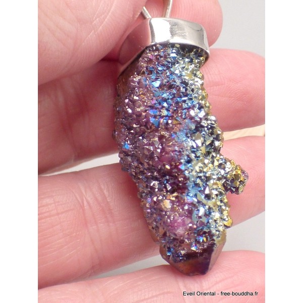Pendentif argent Cristal aura Pendentifs pierres naturelles LAM29.1
