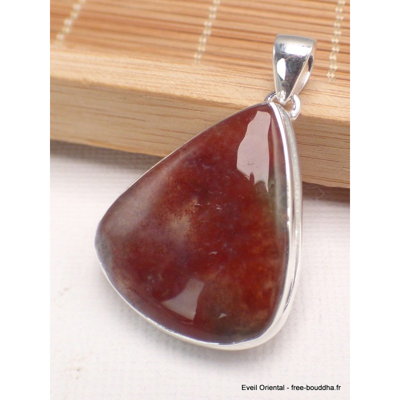 Pendentif Agate mousse du Texas triangulaire Pendentifs pierres naturelles LAM26.3