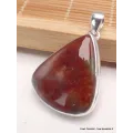 Pendentif Agate mousse du Texas triangulaire - Bijoux en Agate