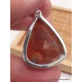 Pendentif Agate mousse du Texas triangulaire - Bijoux en Agate