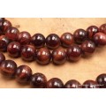 Mala tibetain authentique en Oeil de tigre rouge Mala tibétain 108 perles MADP3