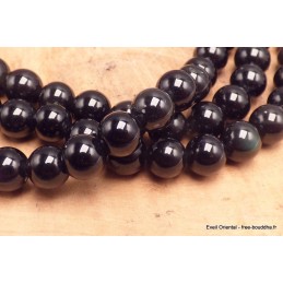 Collier mala tibetain Obsidienne noire Mala tibétain 108 perles MADP6