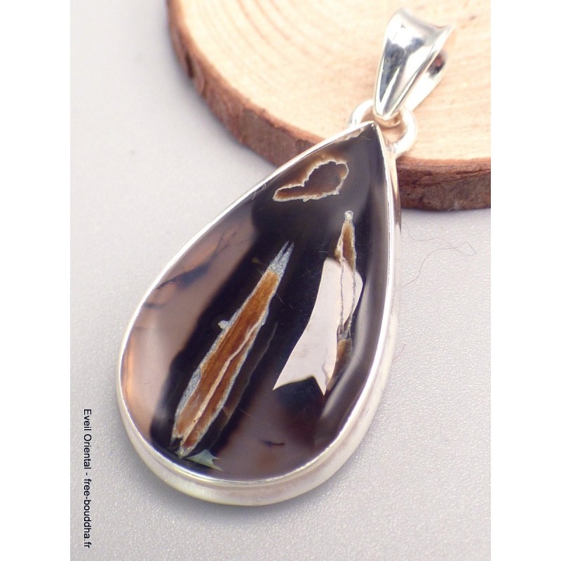 Pendentif goutte en Agate Tubulaire Pendentifs pierres naturelles YM64