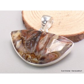 Pendentif en Agate Tubulaire demi-lune Bijoux en Agate Tubulaire YM64.1