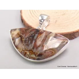 Pendentif en Agate Tubulaire demi-lune - Bijoux en Agate Tubulaire