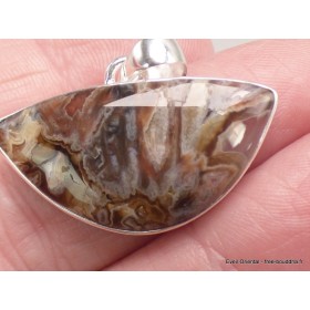 Pendentif en Agate Tubulaire demi-lune Bijoux en Agate Tubulaire YM64.1