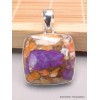Pendentif argent Turquoise spiny oyster pourpre Bijoux en Turquoise Spiny Oyster LAM30.4