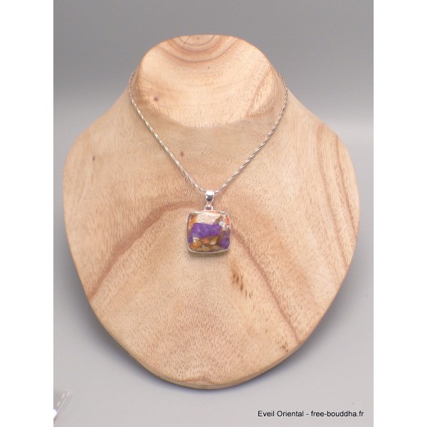Pendentif argent Turquoise spiny oyster pourpre Bijoux en Turquoise Spiny Oyster LAM30.4