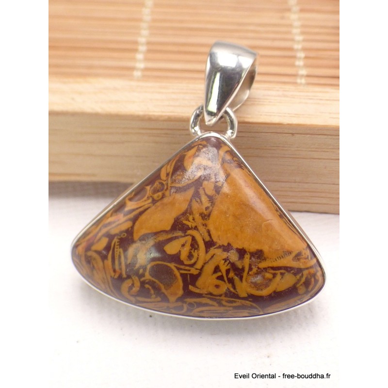 Pendentif Jaspe Coquina triangulaire Pendentifs pierres naturelles YM65