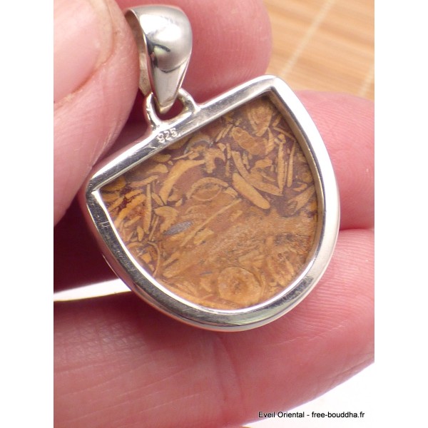 Pendentif Marium Jaspe Coquina semi-oval Bijoux en Marium Jaspe Coquina YM65.2