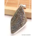 Pendentif argent Pyrite arc-en-ciel asymétrique - Pendentifs pierres naturelles