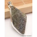 Pendentif argent Pyrite arc-en-ciel asymétrique - Pendentifs pierres naturelles